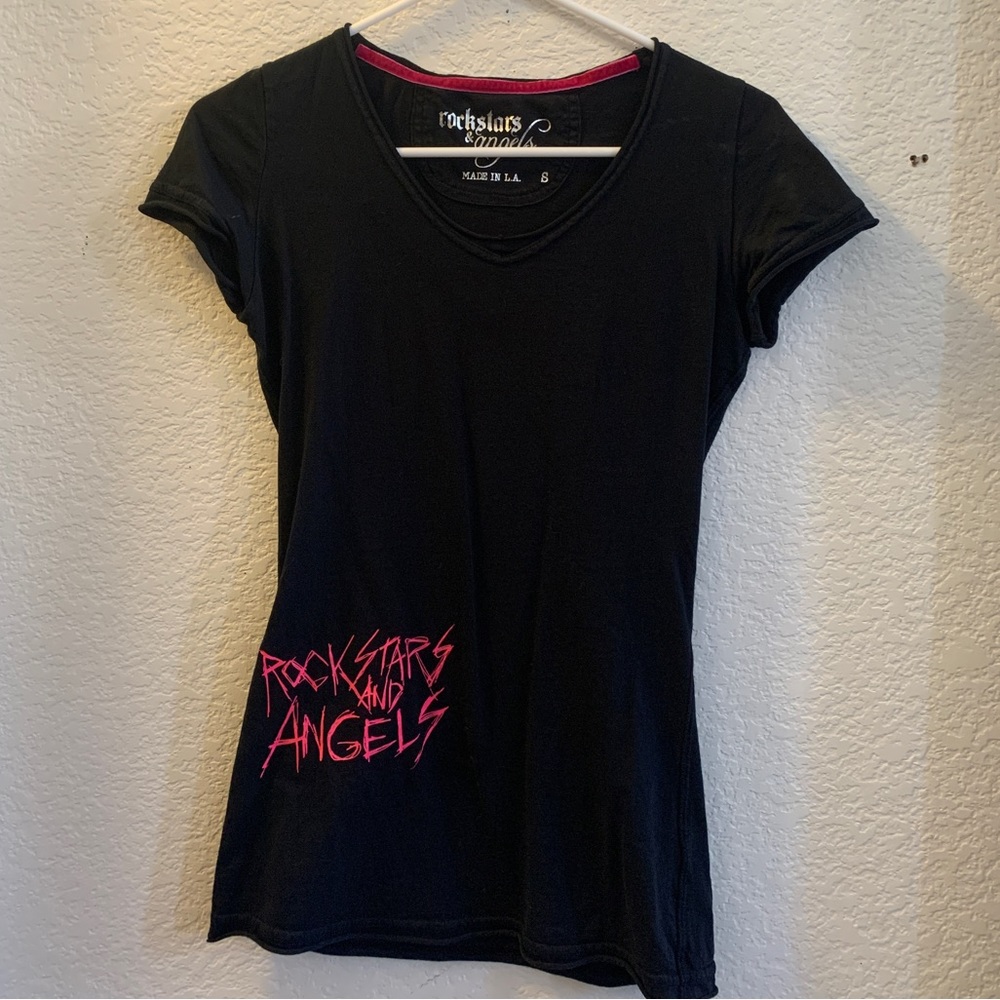 Super cute rockastars and angels fitted shirt